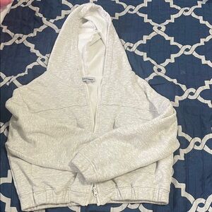 Light Gray Zip-Up Hoodie